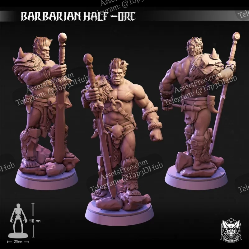Dungeon Dog: Barbarian Half-Orc - Unleashing Fury in the Depths
