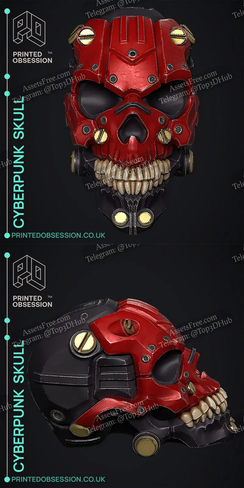 Mecha Skull ‣ 3D print model ‣ AssetsFree.com