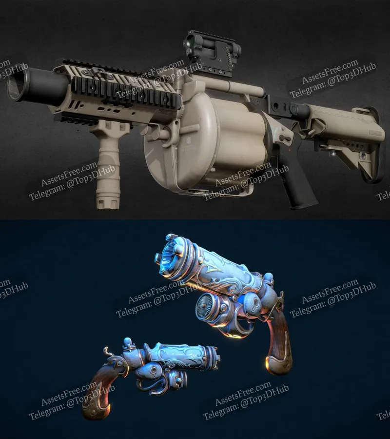 Milkor M32 MGL and Stylized Frost Gun