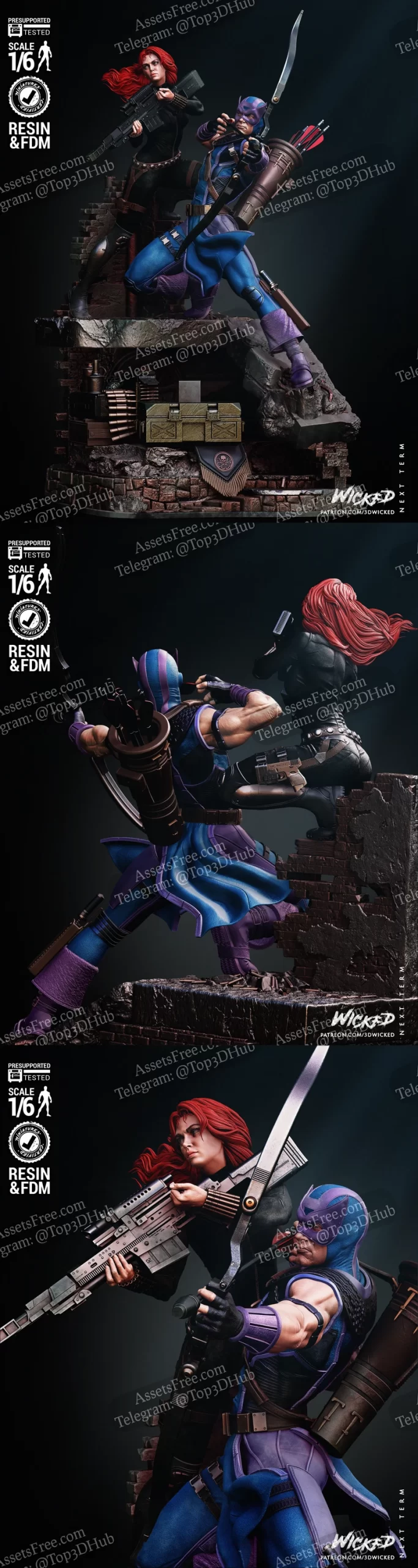 Hawkeye and Black Widow: Partners in Action Diorama