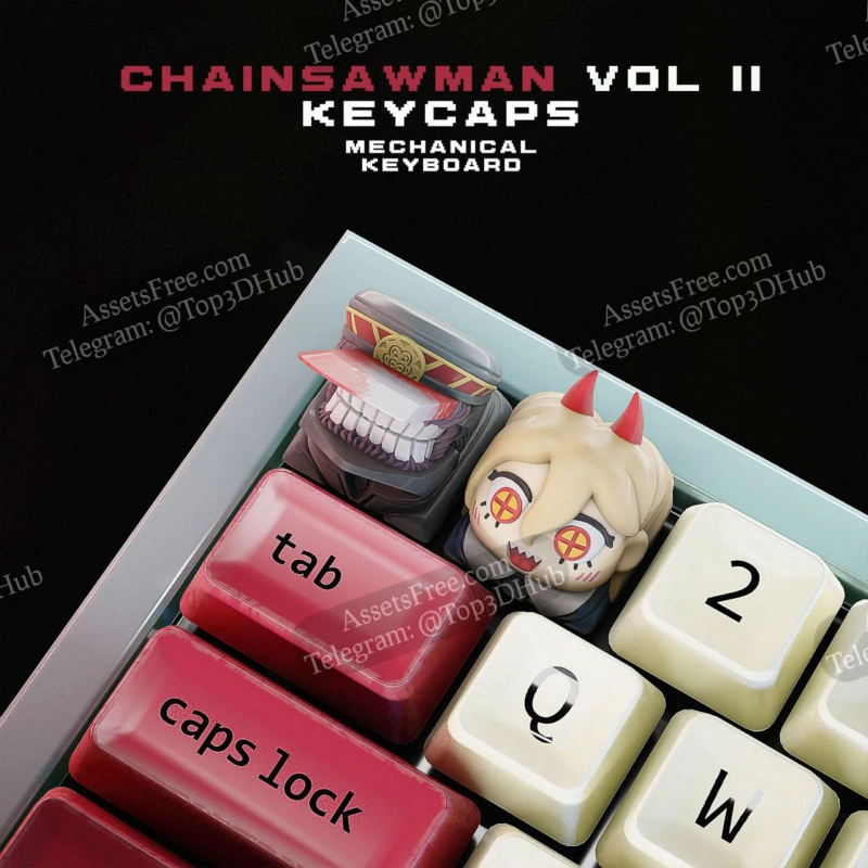 Chainsaw man and Pochita - keycaps for mechanical keyboard