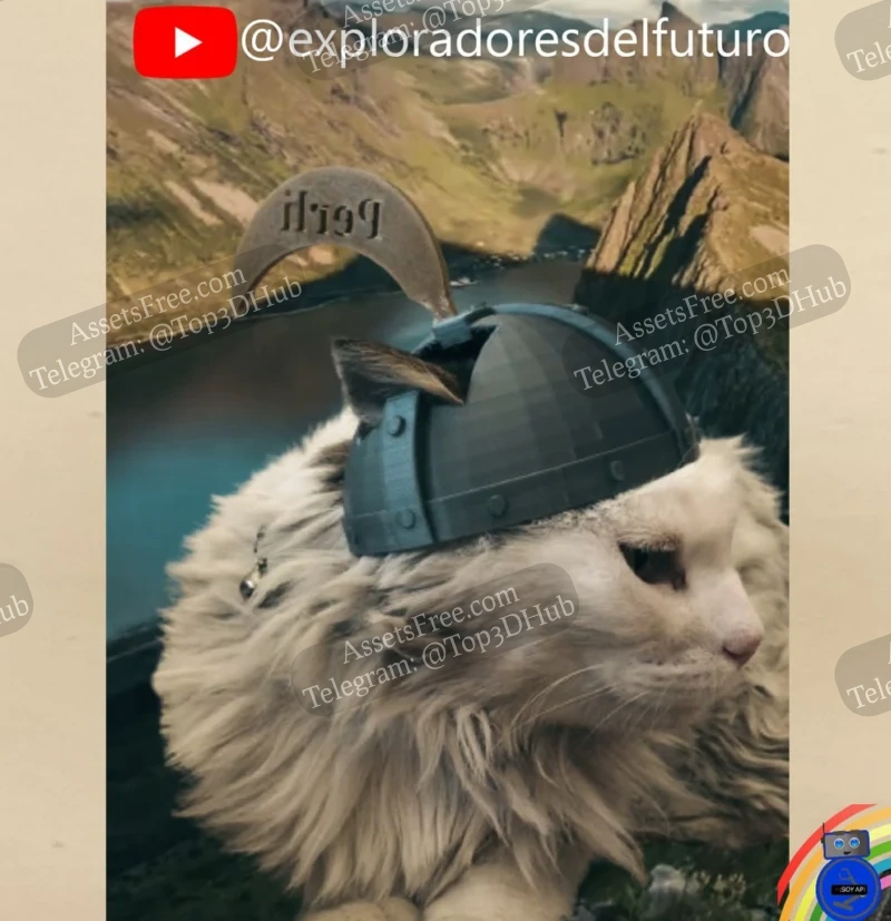 Viking helmet for kitten