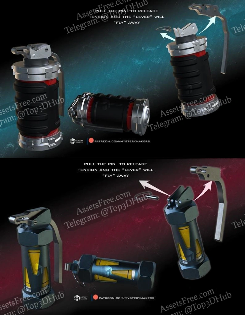 G12 high explosive and G23 stun grenade