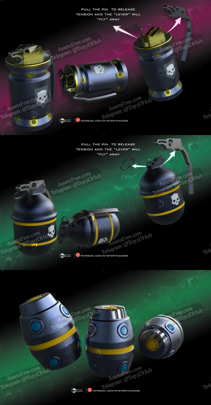 G3 smoke grenade and G6 Frag grenade and G6 Impact