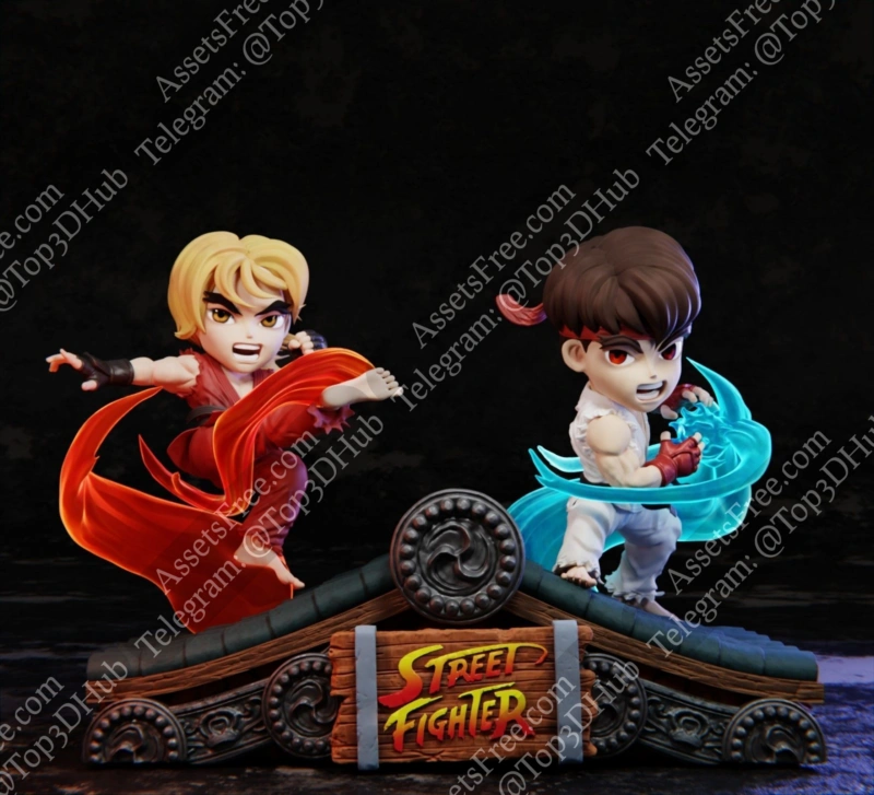 Streetfighter -Ryu and Ken Chibi - Diorama
