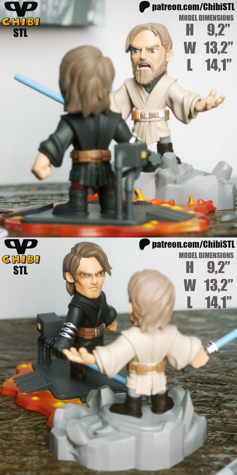 Obi Wan Kenobi vs Anakin Chibi