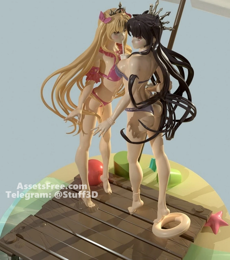 Ishtar And Ereshkigal - Beach Scene