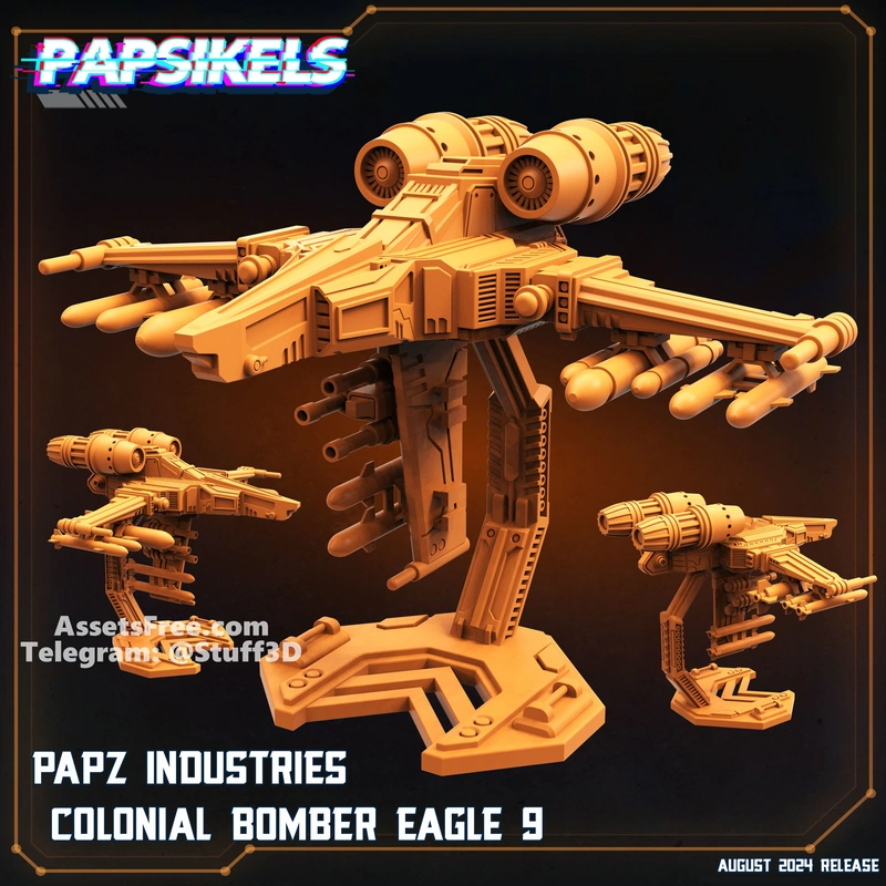 Aliens Vs Humans No Remorse - PAPZ Industries Colonial Bomber Eagle 9