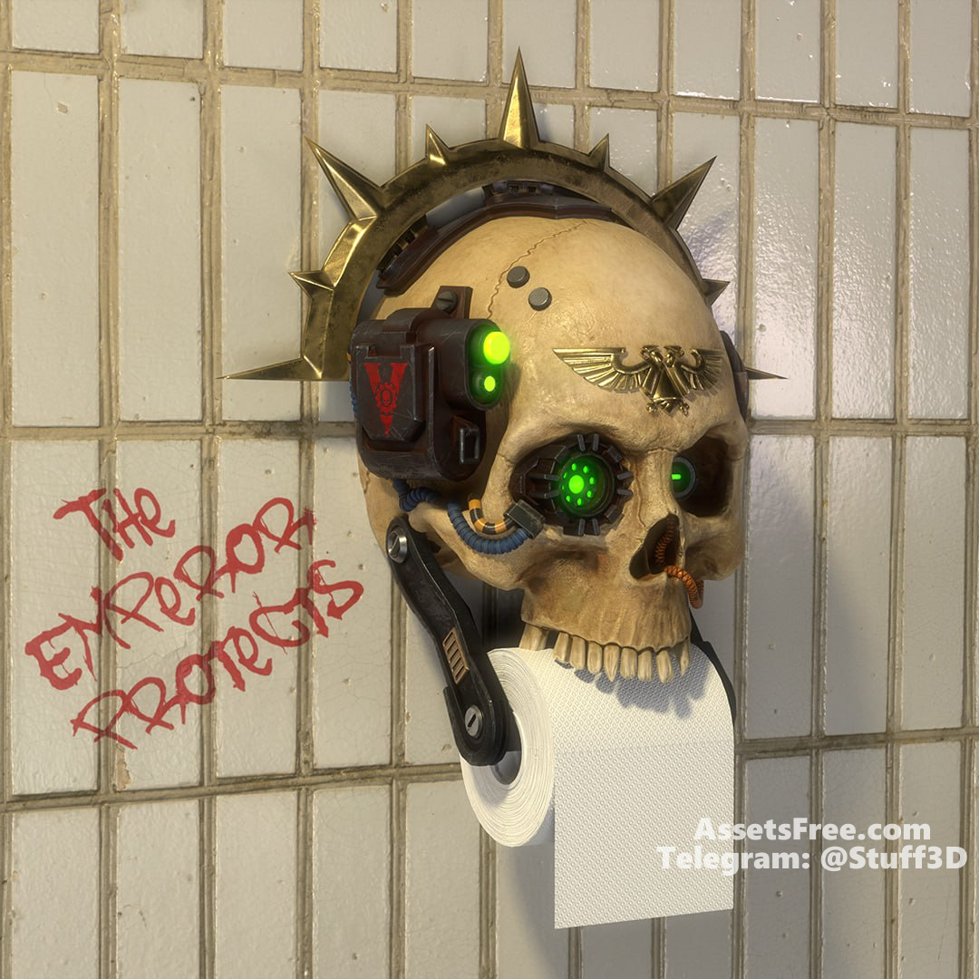 Servo skull - toilet paper holder