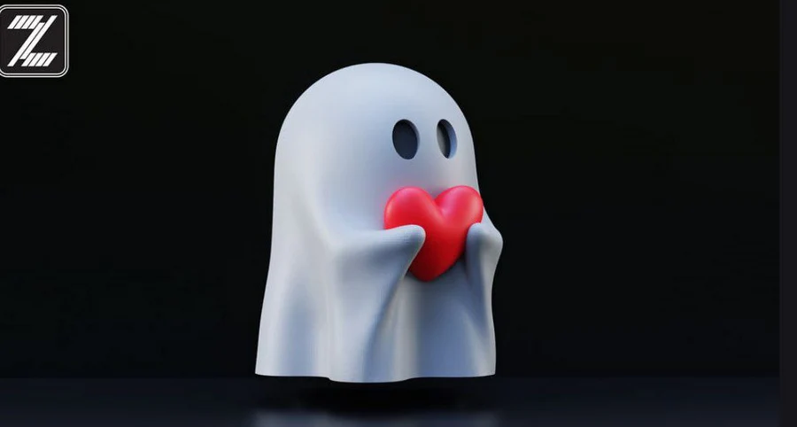 Halloween heart - ghost