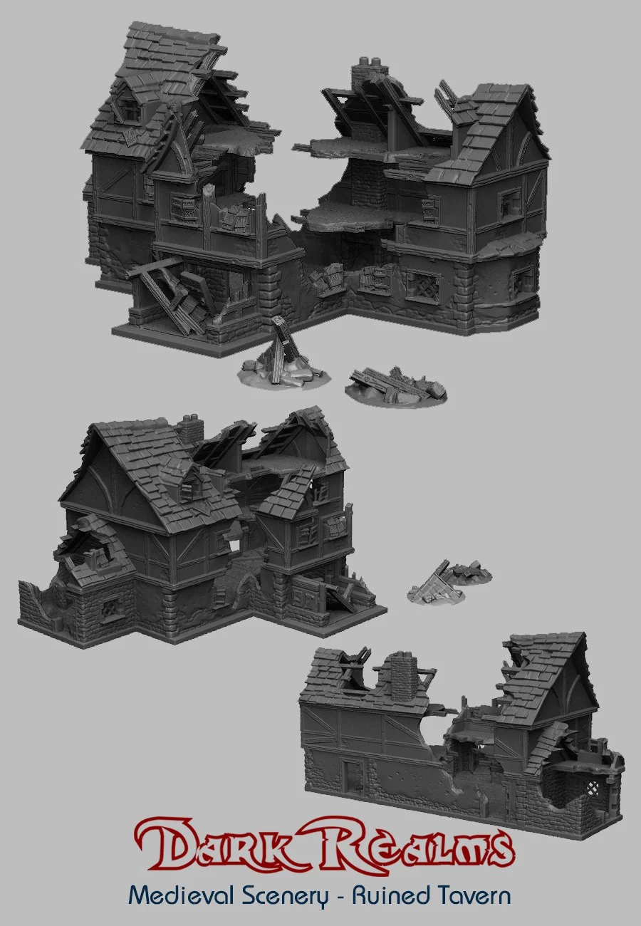 Dark Realms - Medieval Scenery - Ruined Tavern