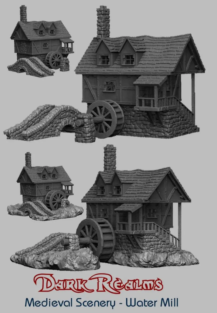 Dark Realms - Medieval Scenery - Watermill