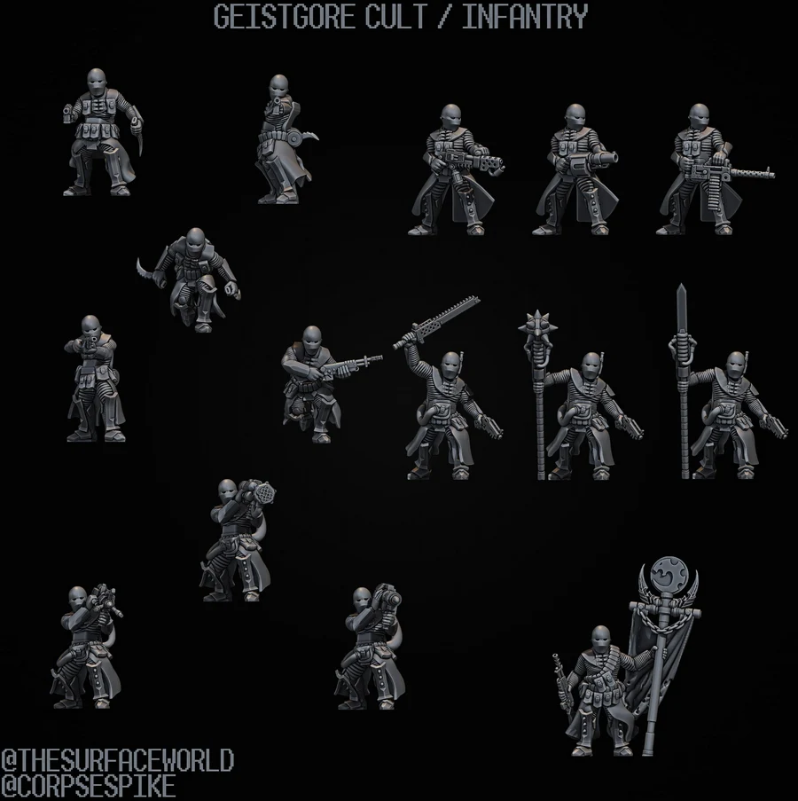 Dust Punk Miniatures - Geistgore Infanty Hybrid Neophytes