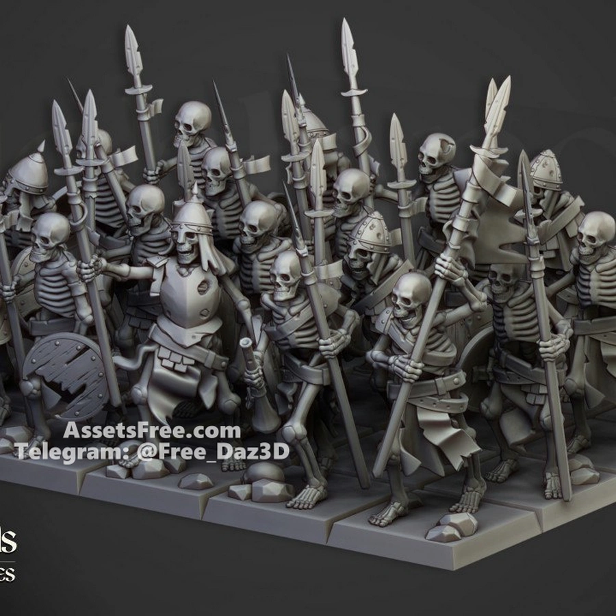 Highlands Miniatures Spectres - Of Transilvanya Skeleton Warrior Unit