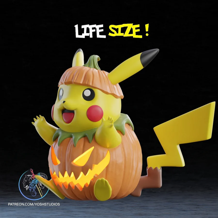 Pumpkin Pikachu Statue