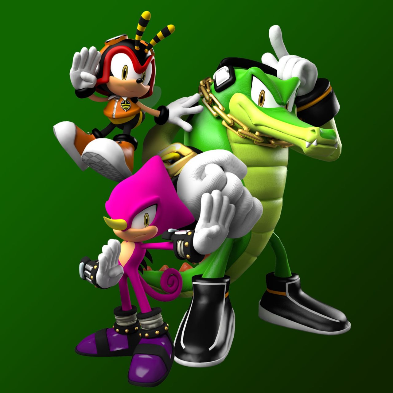 Team chaotix mega figure vector espio and charmy