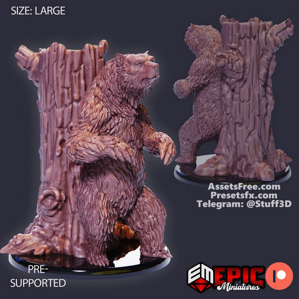 Grizzly Bear Tree Stump