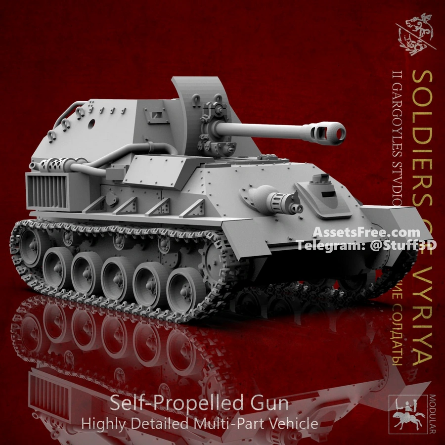 Soldiers of Vyriya - Self Propelled Gun Uses APC Hull and Tracks