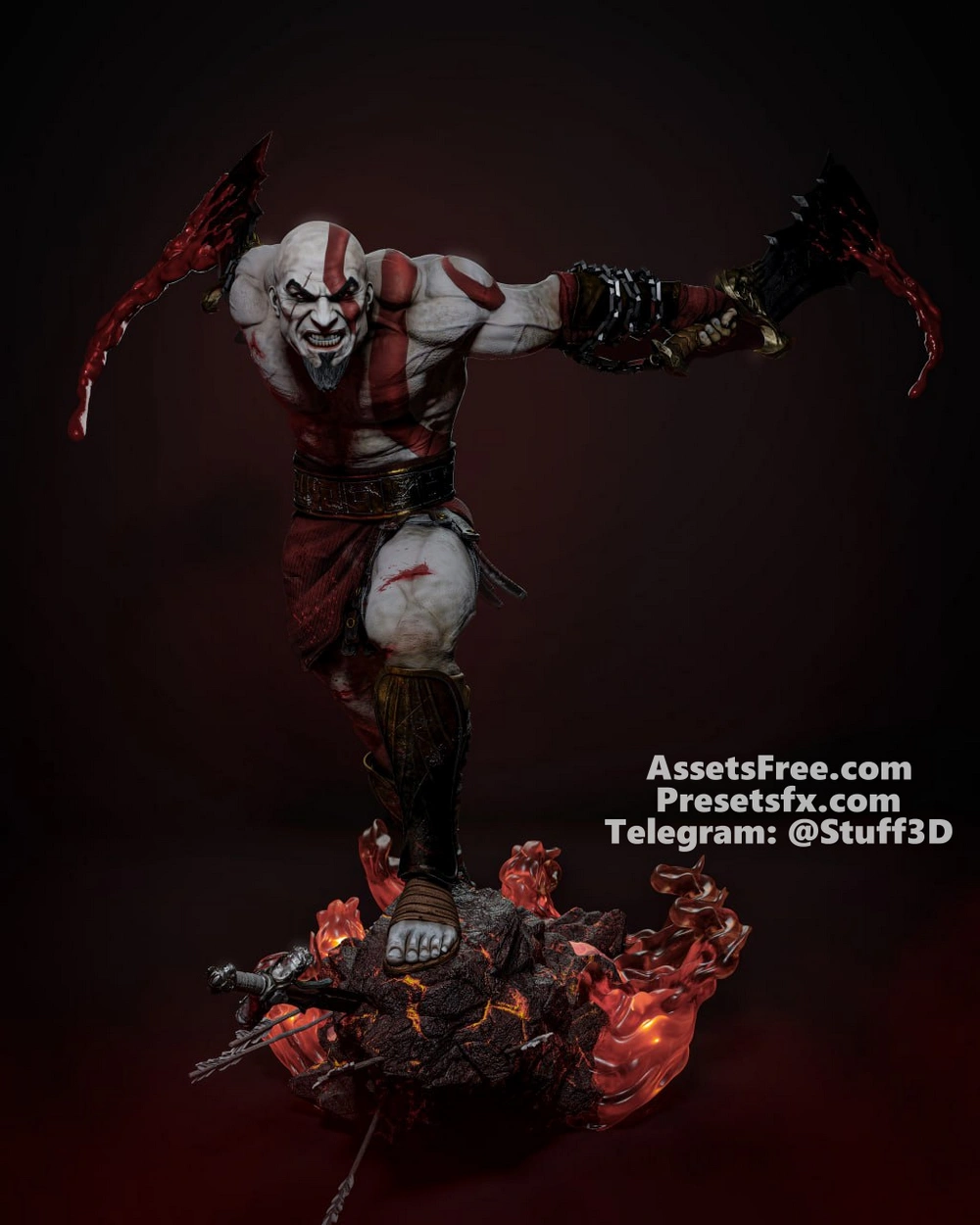 Kratos Statue and Bust