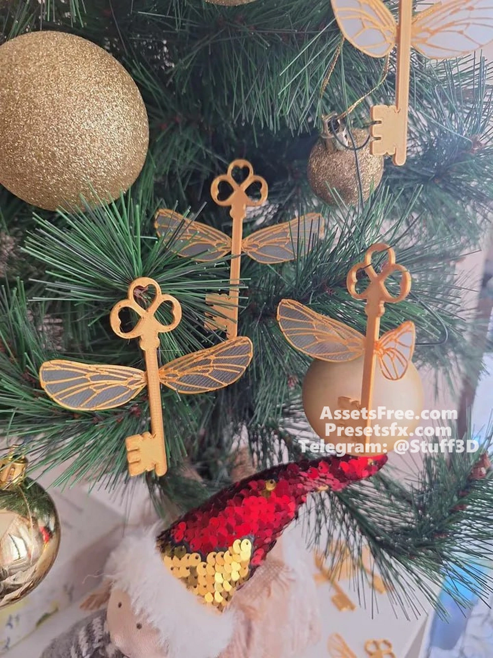 Harry Potter - flying key - christmas tree ornaments