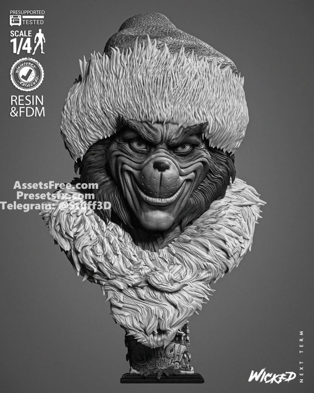 Grinch Portrait Bust