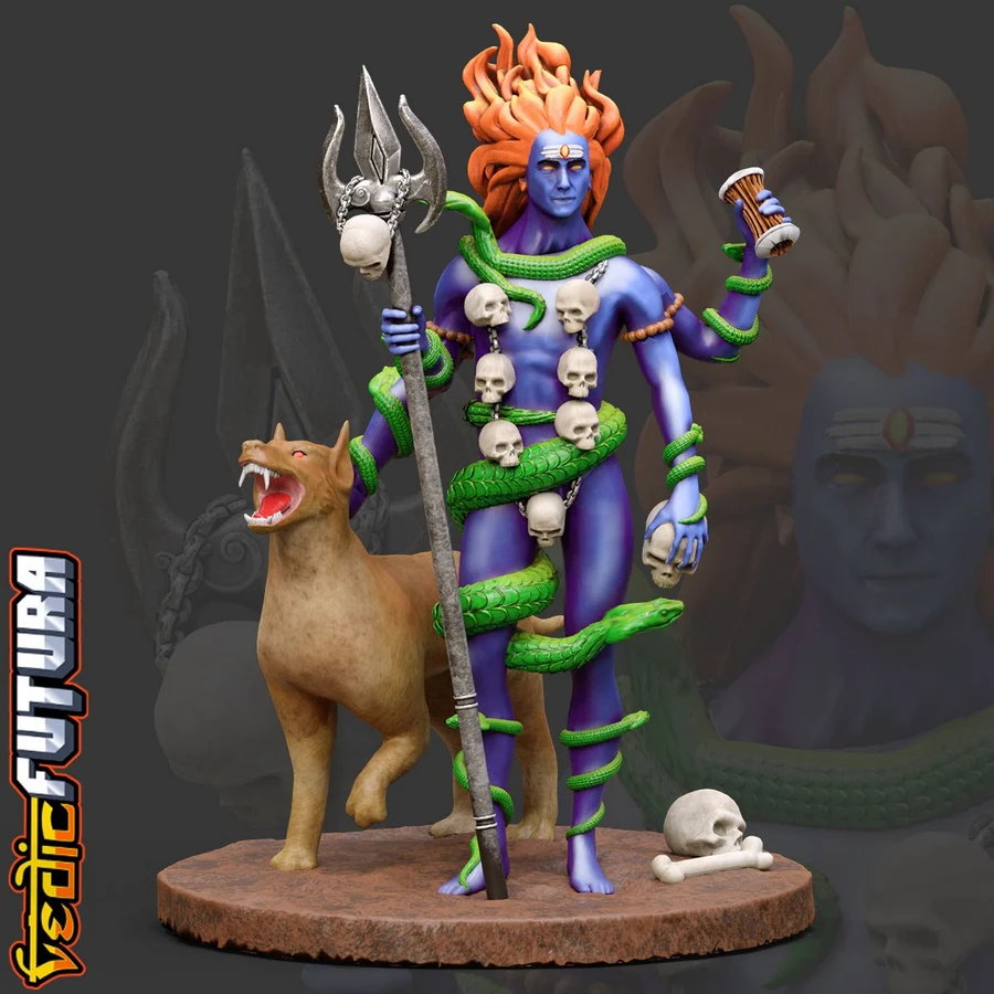 Bhairava Guardian of Eight Directions of the Universe With His Dog