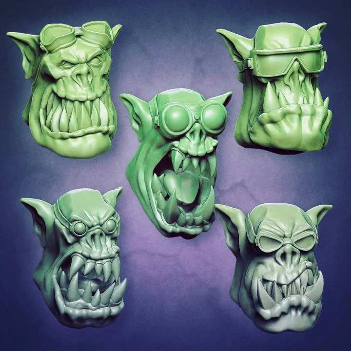 Goggle Orc Heads