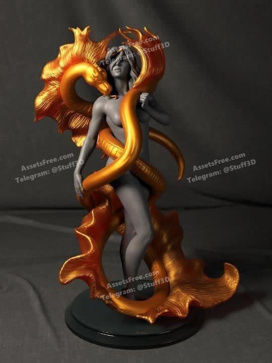 Woman & Gold Snake