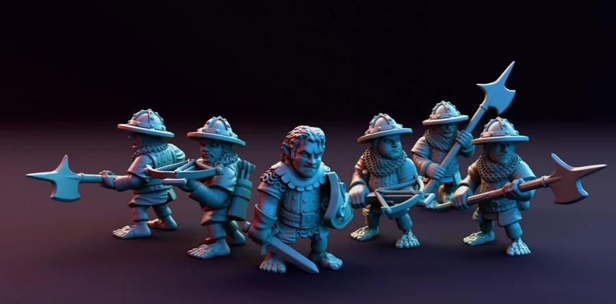 Halfling Sheriff & Guards (One Gold Piece)