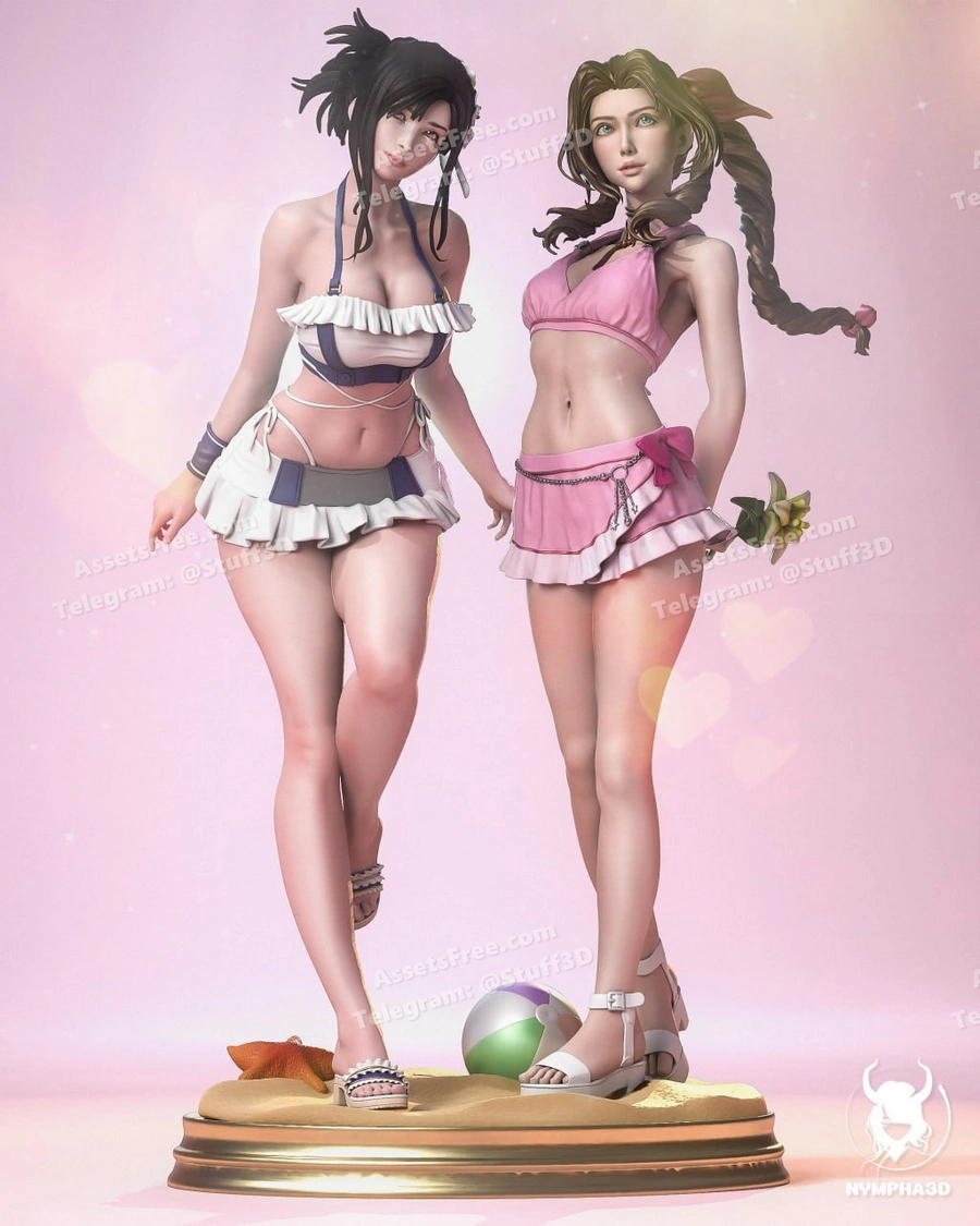Pink Mermaid Variation and Diorama with Tifa