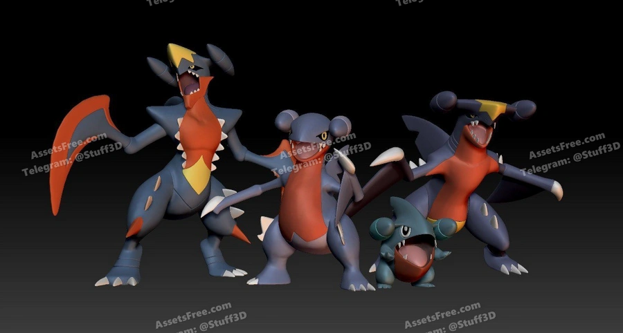 Pokemon Gible Gabite Garchomp Mega Evolution