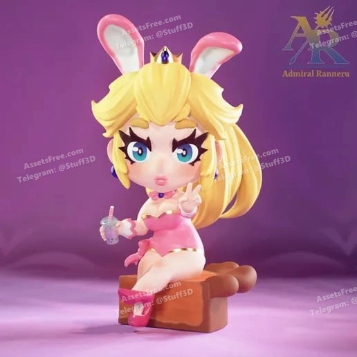 Rizdaw Chibi Bunny Peach