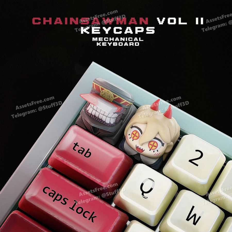 Chainsaw man and pochita keycaps