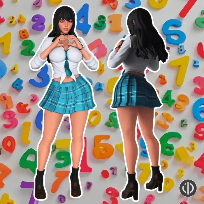 College Girl Figurine Miniature Decoration