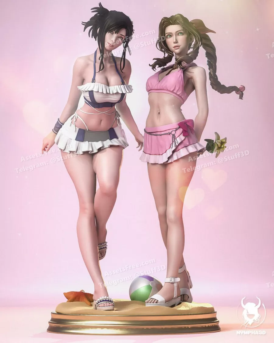 Pink Mermaid Variation and Diorama with Tifa