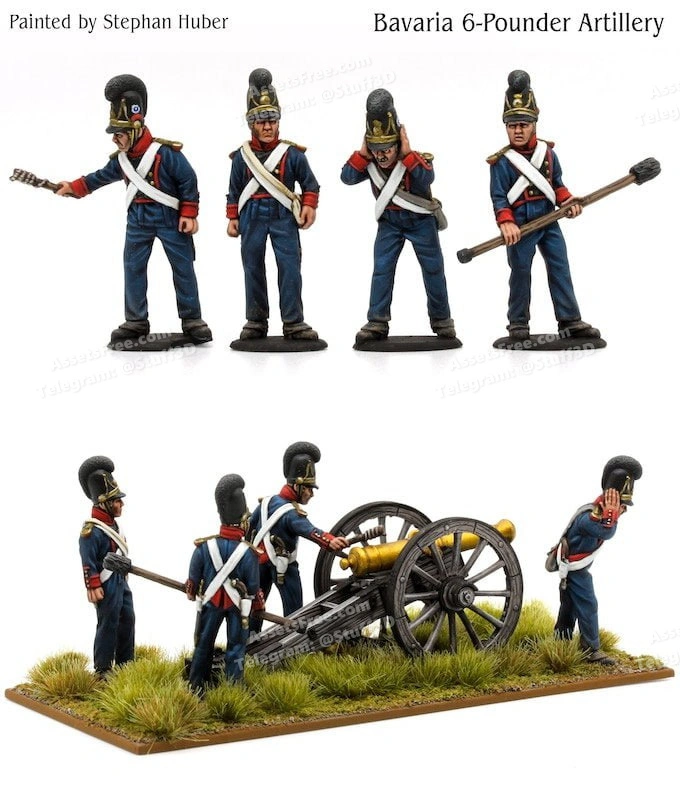 Bavarian 6 Pounder Foot Artillery firing