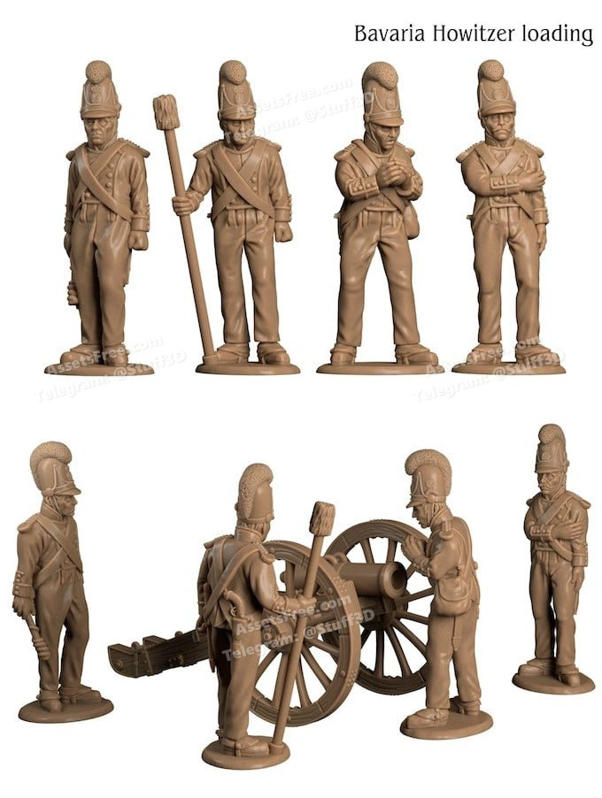 Bavarian Howitzer Foot Artillery loading