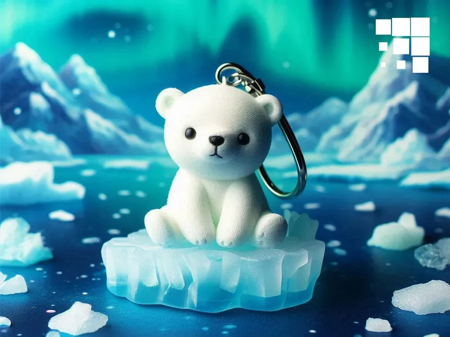 Dude Polar Bear Keychain