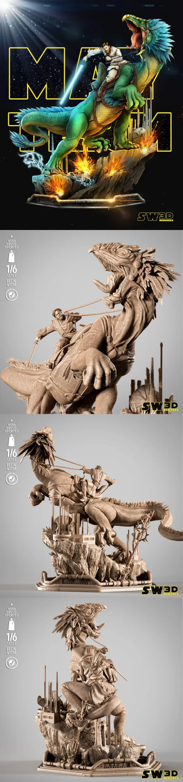 Star Wars – Obi Wan on Boga Sculpture