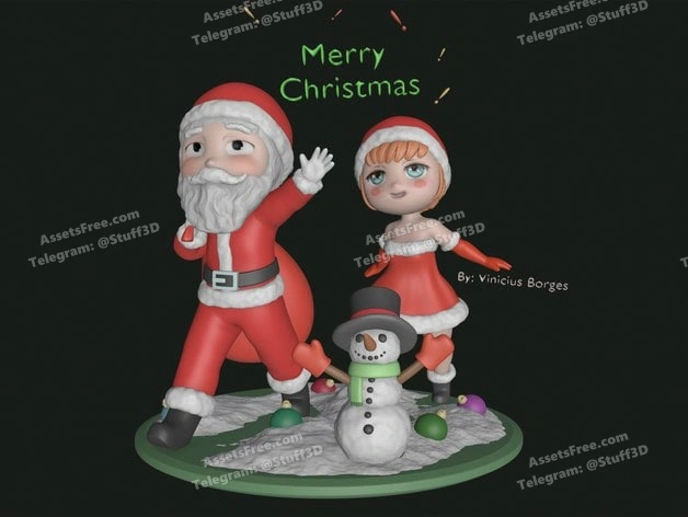 Santa Claus Anime Chibi Diorama – Christmas