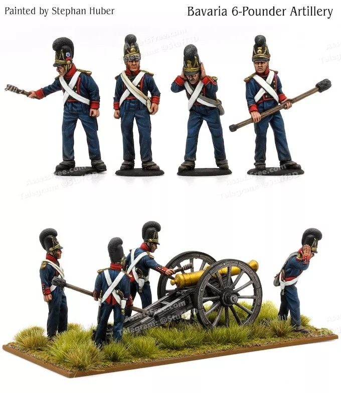 Bavarian 6 Pounder Foot Artillery firing