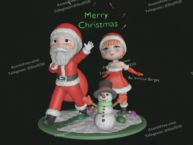 Santa Claus Anime Chibi Diorama – Christmas