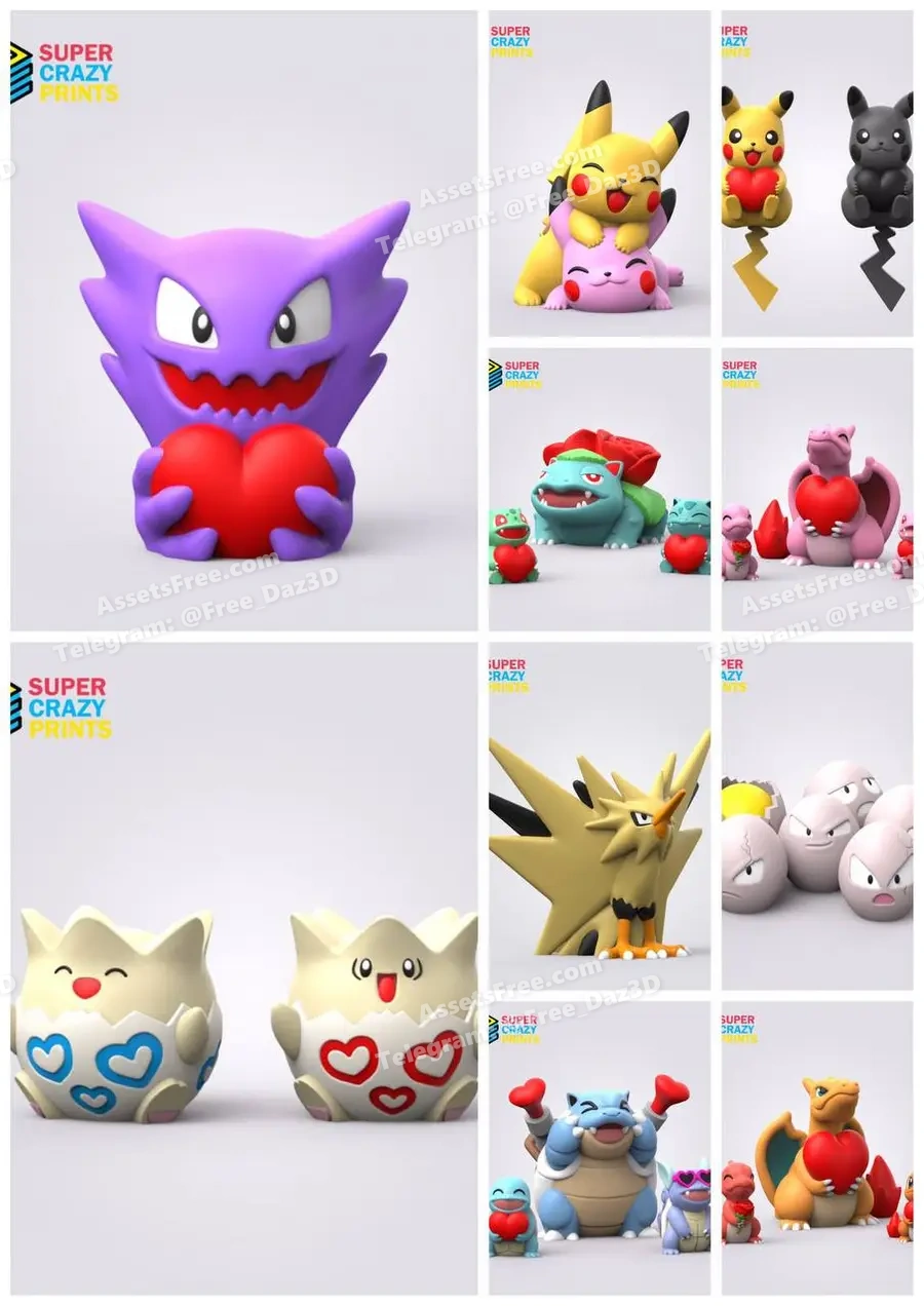 01-25 pokemon january pack – STL 3D Print Model | AssetsFree.com 01-25 pokemon january pack - 3D model for printing | AssetsFree.com