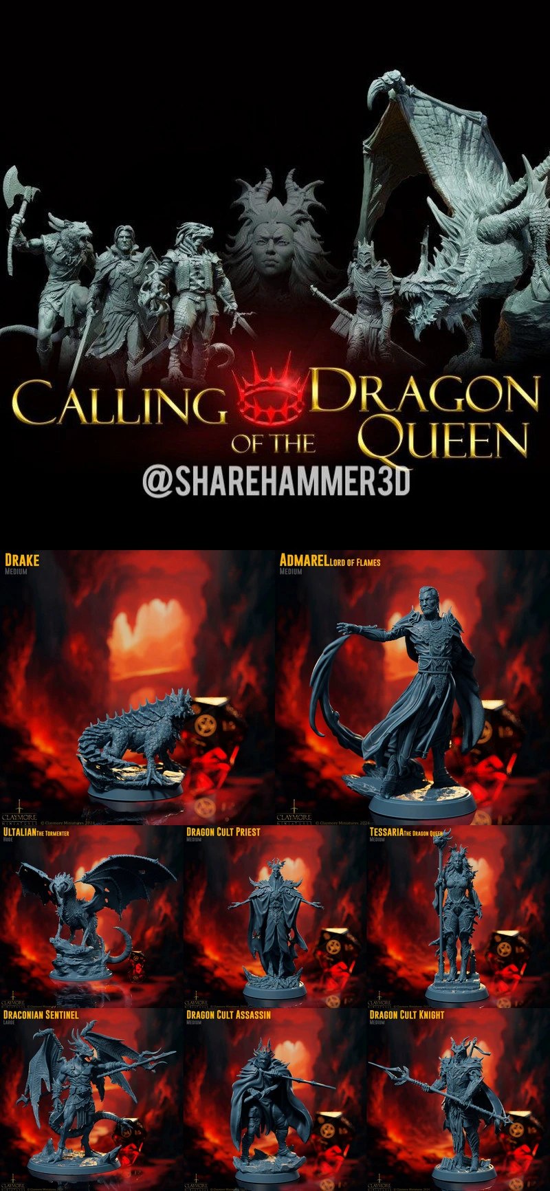 2301 – calling of the dragon queen – STL 3D Print Model | AssetsFree.com 2301 – calling of the dragon queen - 3D model for printing | AssetsFree.com