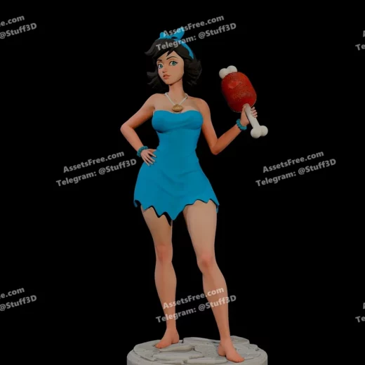 3dmomoji – the flintstones – betty rubble - 3D model for printing | AssetsFree.com