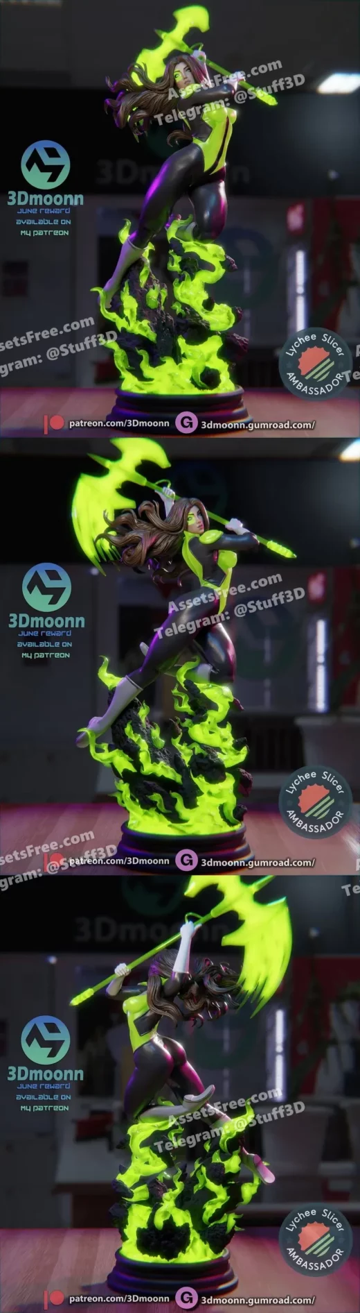 3dmoonn – dc – jessica cruz - 3D model for printing | AssetsFree.com