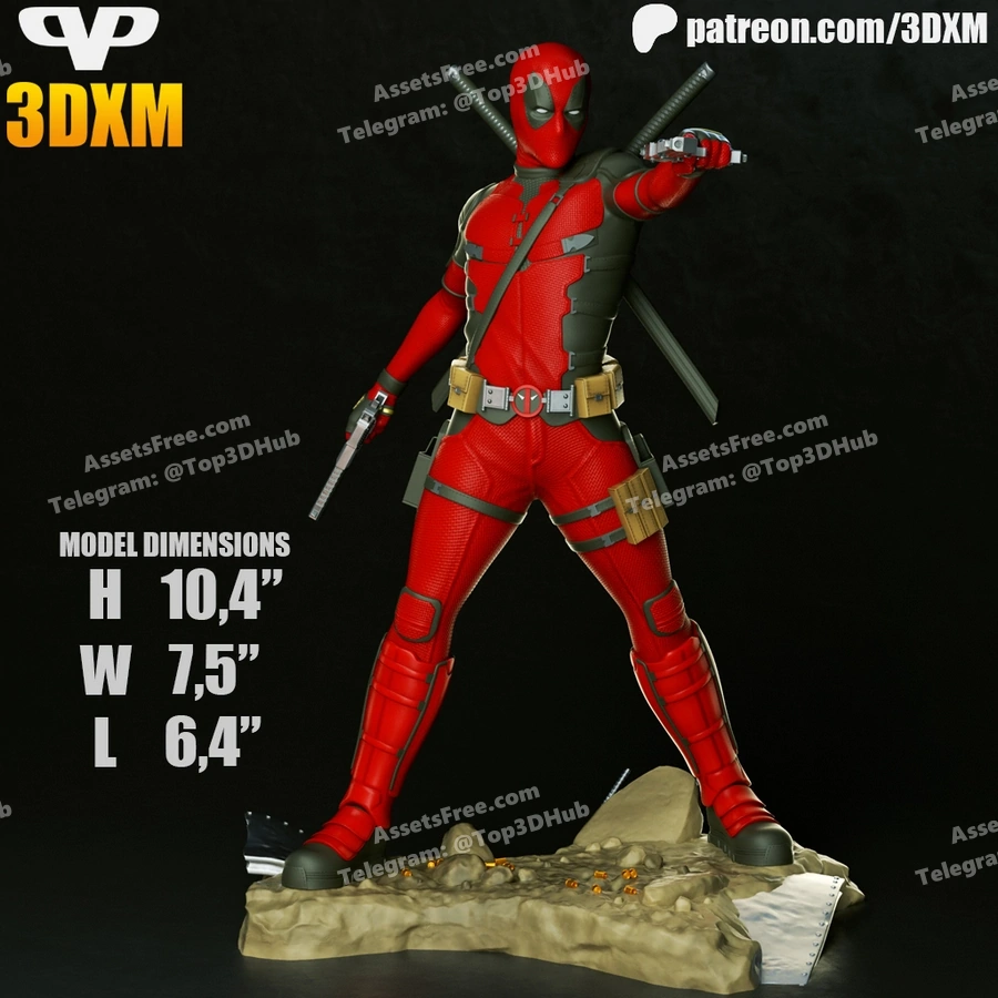 3dxm – deadpool - 3D model for printing | AssetsFree.com