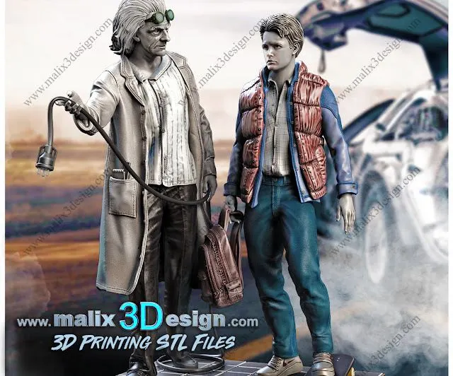 Back to the future marty and doc and delorean