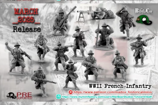Battlecat miniatures wwii french infantry and french hmg and french