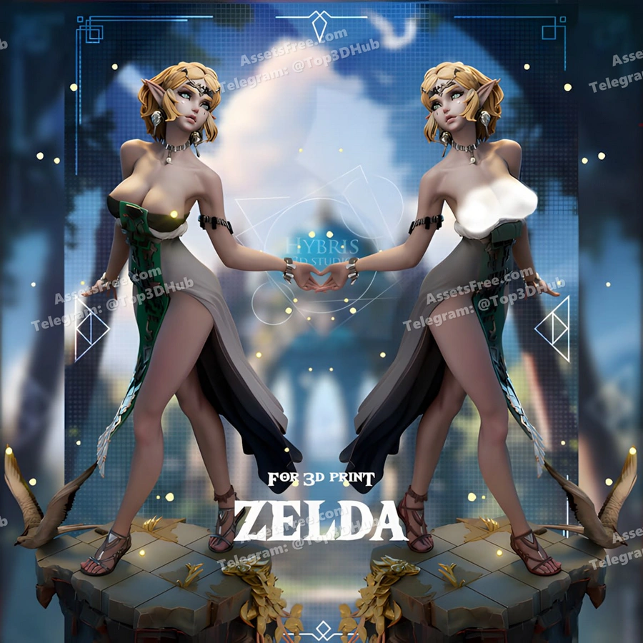 Hybris Studio – The Legend of Zelda – Zelda – STL 3D Print Model | AssetsFree.com Hybris studio the legend of zelda zelda